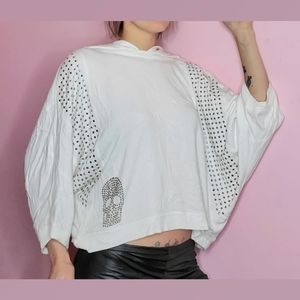 Over Sized Drapey Hot Topic Punk Skull Top